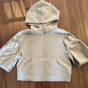 Lululemon SCUBA OVERSIZED HALF-ZIP HOODIE - XS/S LIKE NEW, TAN